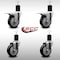 Service Caster 4'' SS Black Poly Swivel 1-3/4'' Expanding Stem Caster Set 2 Total Lock Brakes, 4PK SCC-SSEXTTL20S414-PPUB-BLK-2-S-2-134 - alternate 5